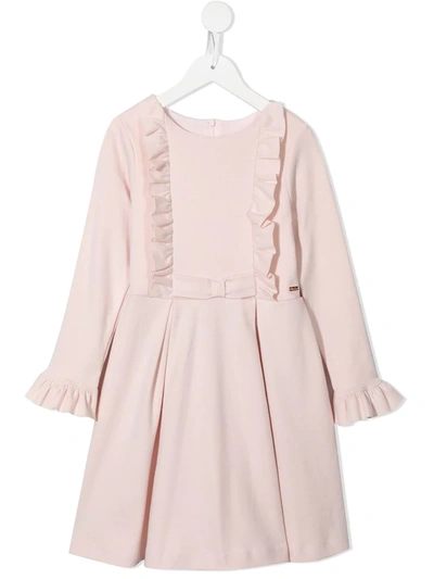 Patachou Kids' Ruffle-trim Cotton Dress In Pink