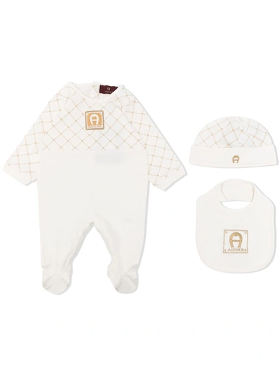Aigner Babies' Logo-embroidered Pyjama Set In White