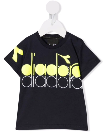Diadora Junior Babies' Logo-print Cotton T-shirt In Blue