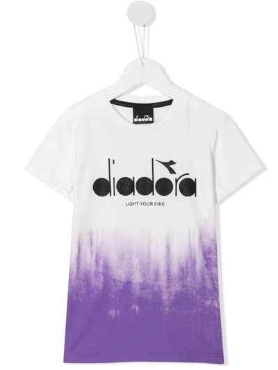 Diadora Junior Kids' Graphic-print Cotton T-shirt In White
