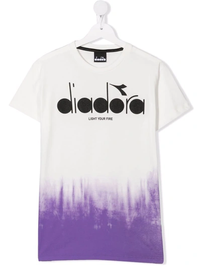 Diadora Junior Teen Graphic-print Cotton T-shirt In White