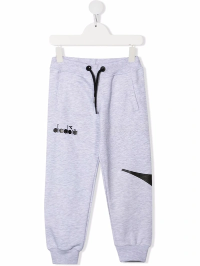 Diadora Junior Kids' Logo-print Track Trousers In Grey