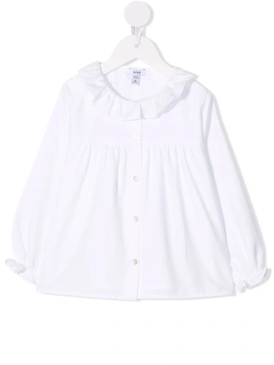 Knot Kids' Ruffle Collar Blouse In White