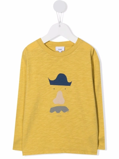 Knot Kids' Pirate-print Long-sleeved T-shirt In Yellow