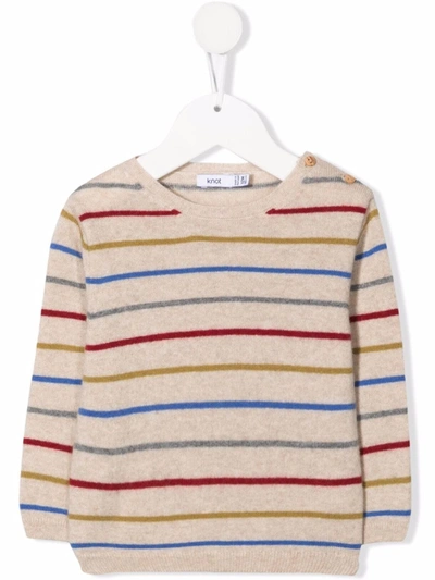 Knot Babies' Iggy Striped Knit Jumper In Neutrals