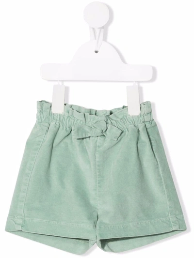 Il Gufo Babies' Drawstring Ruched Shorts In Green