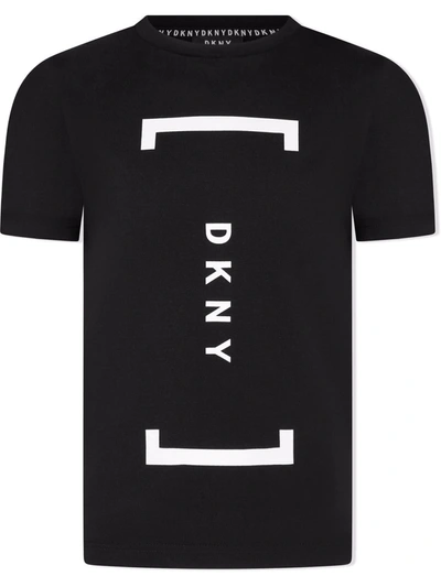 Dkny Kids' Logo-print Short-sleeved T-shirt In Black