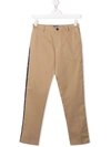 Fay Teen Four-pocket Stretch-cotton Trousers In Neutrals