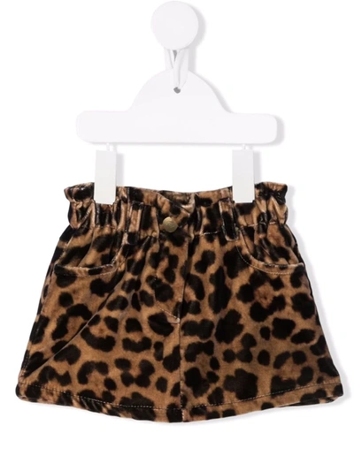 Fay Babies' Leopard-print Straight Skirt In Brown