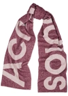 Acne Studios Toronto Logo-intarsia Wool-blend Scarf In Burgundy