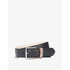 PAUL SMITH ACCESSORIES MENS BLACK KEEPER STRIPED LEATHER BELT 38