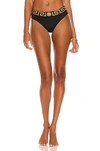 Versace High-waisted Stretch Cotton Briefs In Nero