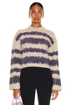 Acne Studios Kelecta Stripe Wool Blend Sweater In Beige/ Blue