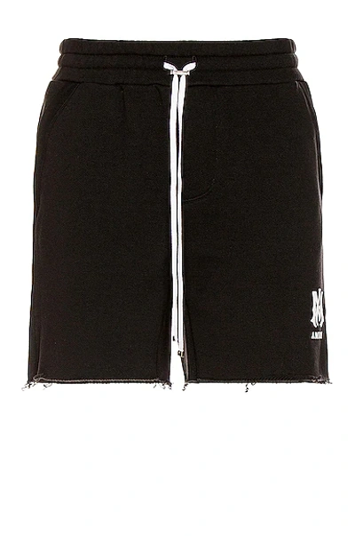 Amiri Core Logo-print Frayed Shorts In Black