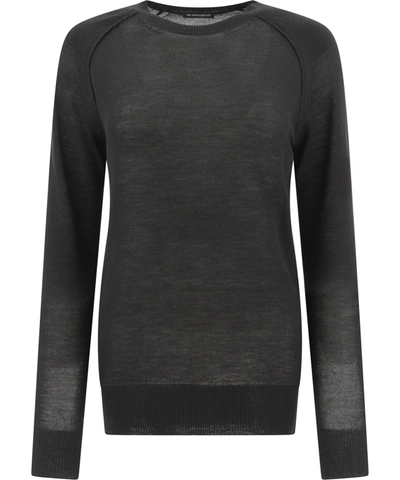 Ann Demeulemeester Crewneck Knit Jumper In Black