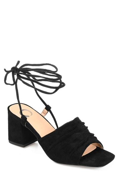 Journee Collection Felisity Vegan Lace-up Tie Pump In Black