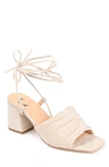 Journee Collection Felisity Vegan Lace-up Tie Pump In Sand