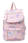 Madden Girl Proper Flap Nylon Backpack In Blush Flor