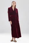 Natori Natalie Velvet Wrap Robe In Brocade Red