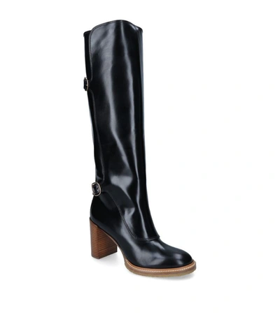 Gabriela Hearst + Net Sustain Cheech Buckled Leather Knee Boots In Black