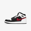 Jordan Air  1 Mid Big Kids' Shoes In Black,white,chile Red