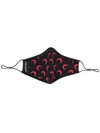 Marine Serre Black And Red Crescent Moon Print Face Mask In Schwarz