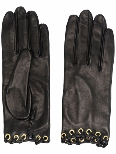 Manokhi Ring-detail Gloves In Schwarz
