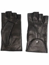 Manokhi Fingerless Button Gloves In Schwarz