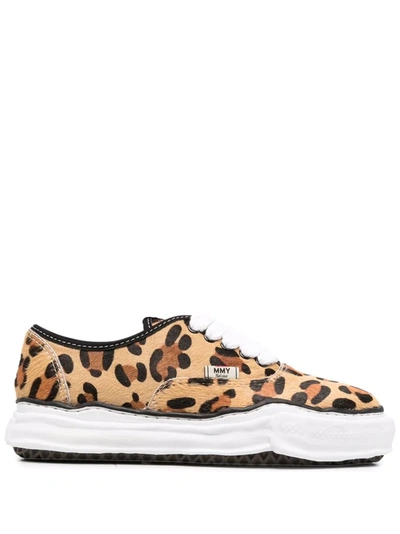 Miharayasuhiro Leopard-print Low-top Sneakers In Nude