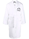 Karl Lagerfeld Logo-print Towelling Robe In Weiss
