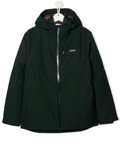Patagonia Kids' Everyday Zip-up Hooded Jacket In 绿色