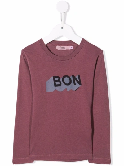 Bonpoint Kids' Logo-print Cotton T-shirt In 粉色