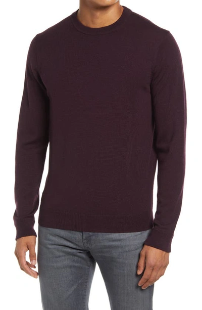 Nordstrom Washable Merino Crewneck Sweater In Purple Plum