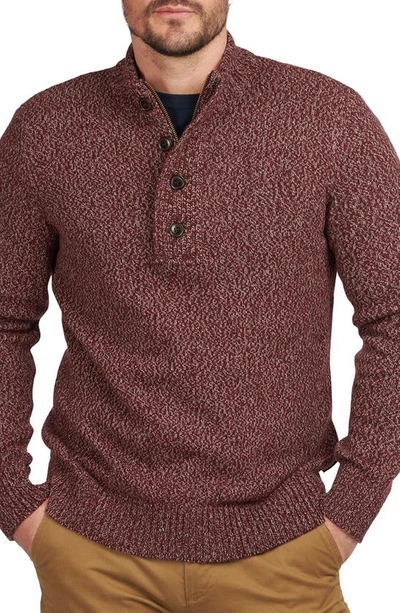 Barbour Men's Sid Regular-fit Marled Half-zip Sweater In Crimson Marl