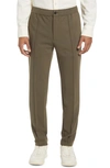 Theory Curtis Pintuck Precision Pants In Dark Moss