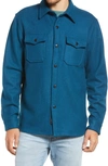 Schott Cpo Wool Blend Work Shirt In Teal