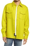 Schott Cpo Wool Blend Work Shirt In Neon