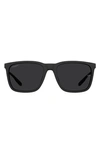 Under Armour Uareliance 56mm Polarized Square Sunglasses In Matte Black / Gray