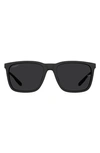 Under Armour Uareliance 56mm Polarized Square Sunglasses In Matte Black/gray