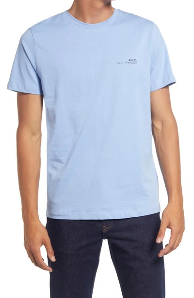 Apc Item Logo Graphic Tee In Bleu