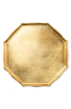 Vietri Florentine Wooden Accessories Gold Octagonal Tray In Gold