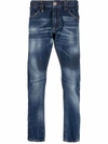 Philipp Plein Iconic Plein Milano Cut Jeans In Blau