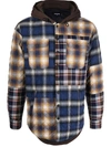 DSQUARED2 MIXED-CHECK HOODED JACKET