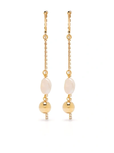 Mounser Gold-plated White Cap Freshwater Pearl Earrings