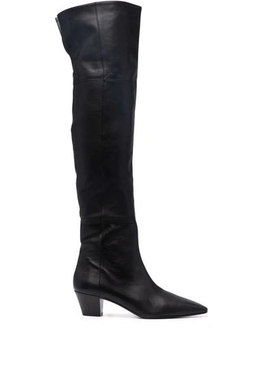 Aquazzura Gainsbourg 45 Leather Over-the-knee Boots In Black