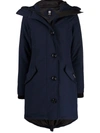 Canada Goose Rossclair Hooded Parka Coat In Blau