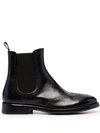 Alberto Fasciani Brogue Detailing Chelsea Boots In Schwarz