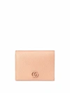 GUCCI LOGO-PLAQUE PEBBLED-TEXTURE WALLET