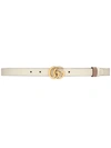 Gucci 2cm Gg Marmont Reversible Thin Belt In White