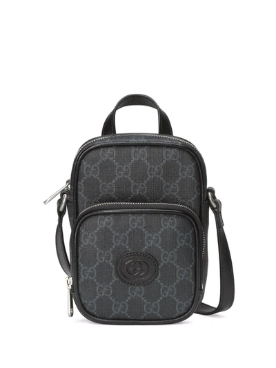 Gucci Gg Supreme Canvas And Leather Mini Cross-body Bag In Чёрный